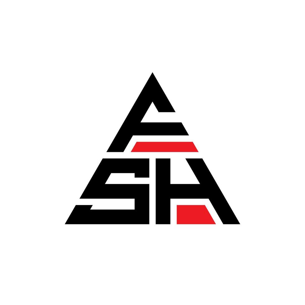 création de logo de lettre triangle fsh avec forme de triangle. monogramme de conception de logo triangle fsh. modèle de logo vectoriel triangle fsh avec couleur rouge. logo triangulaire fsh logo simple, élégant et luxueux.