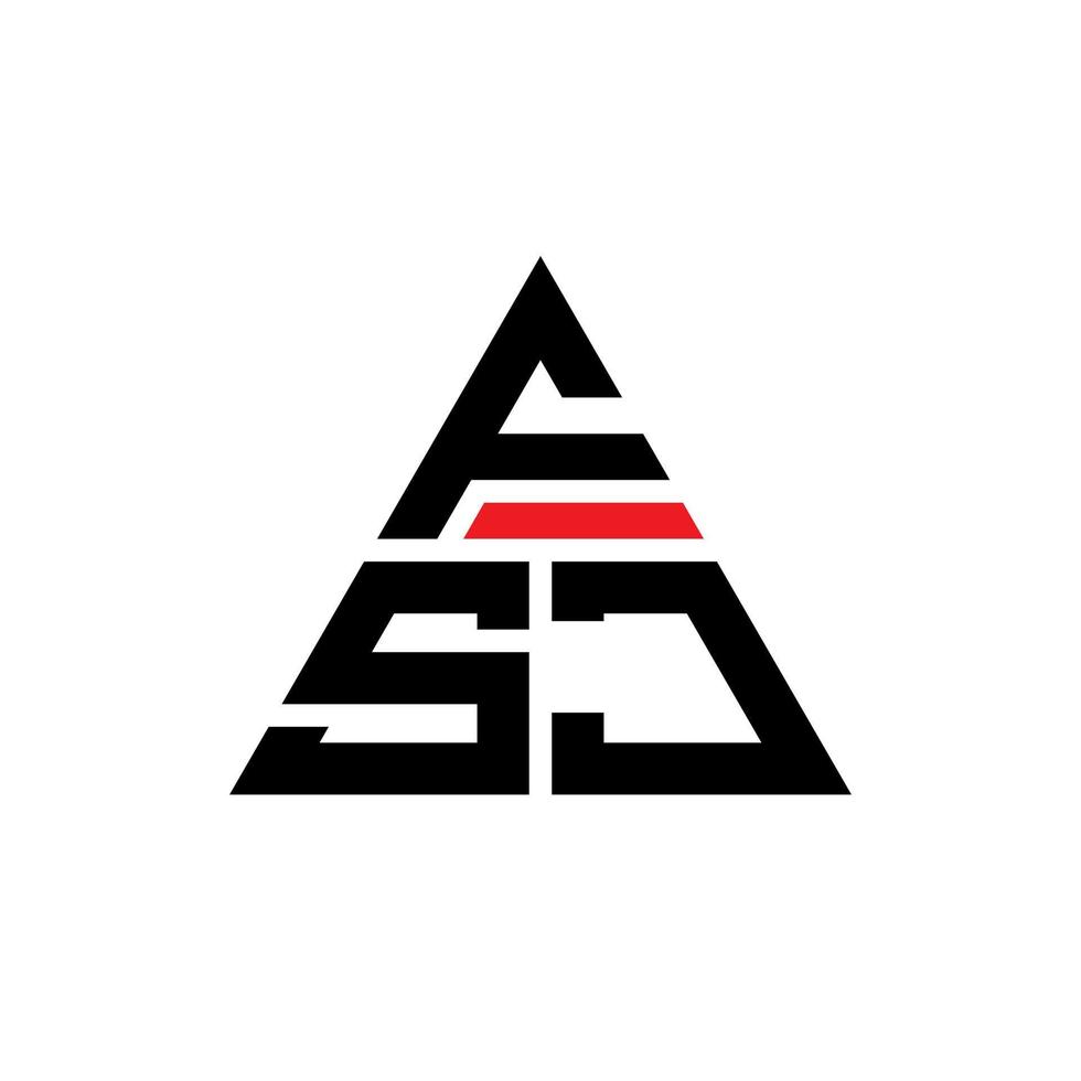 création de logo de lettre triangle fsj avec forme de triangle. monogramme de conception de logo triangle fsj. modèle de logo vectoriel triangle fsj avec couleur rouge. logo triangulaire fsj logo simple, élégant et luxueux.