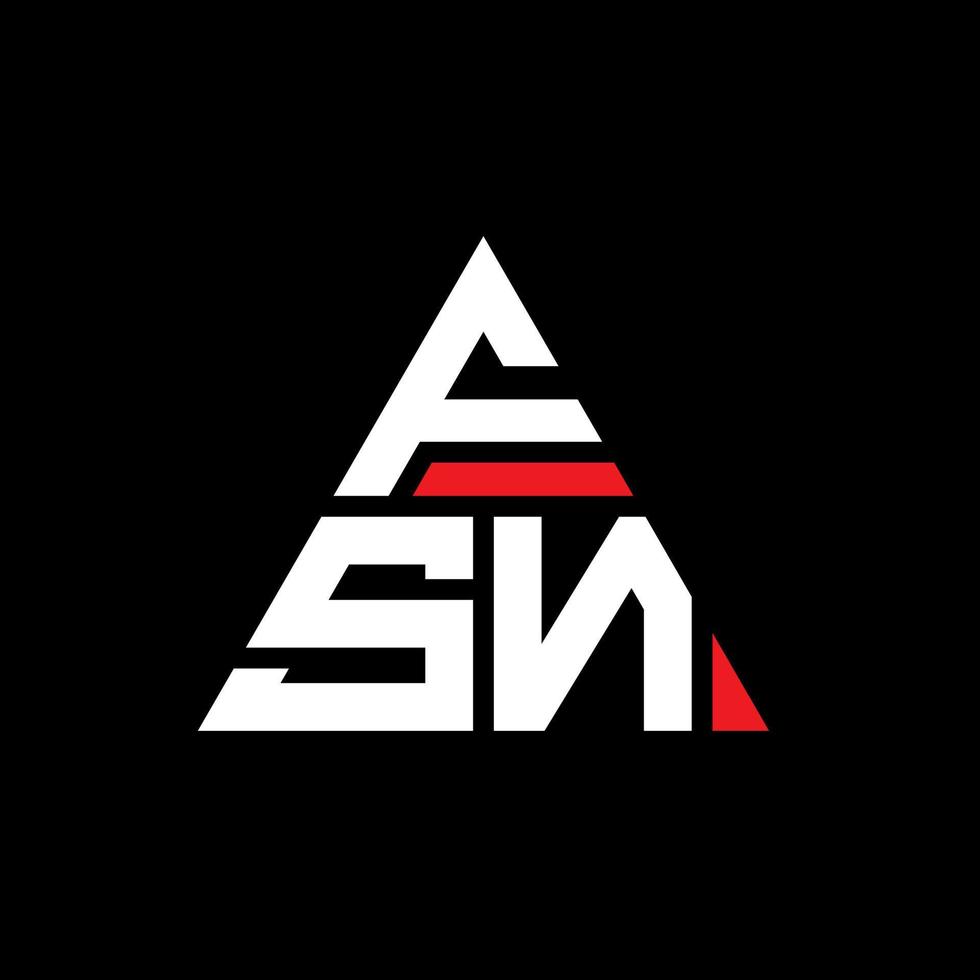 création de logo de lettre triangle fsn avec forme de triangle. monogramme de conception de logo triangle fsn. modèle de logo vectoriel triangle fsn avec couleur rouge. logo triangulaire fsn logo simple, élégant et luxueux.