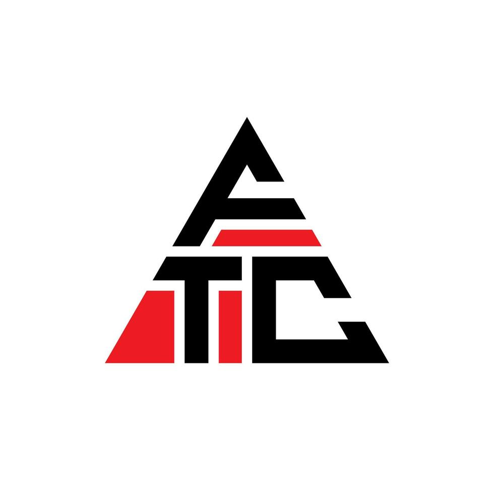 création de logo de lettre triangle ftc avec forme de triangle. monogramme de conception de logo triangle ftc. modèle de logo vectoriel triangle ftc avec couleur rouge. logo triangulaire ftc logo simple, élégant et luxueux.