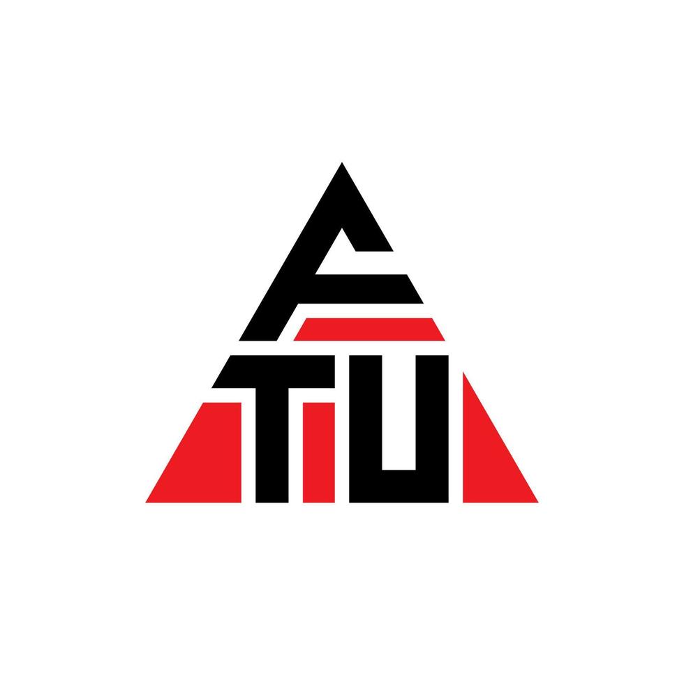 création de logo de lettre triangle ftu avec forme de triangle. monogramme de conception de logo triangle ftu. modèle de logo vectoriel triangle ftu avec couleur rouge. logo triangulaire ftu logo simple, élégant et luxueux.