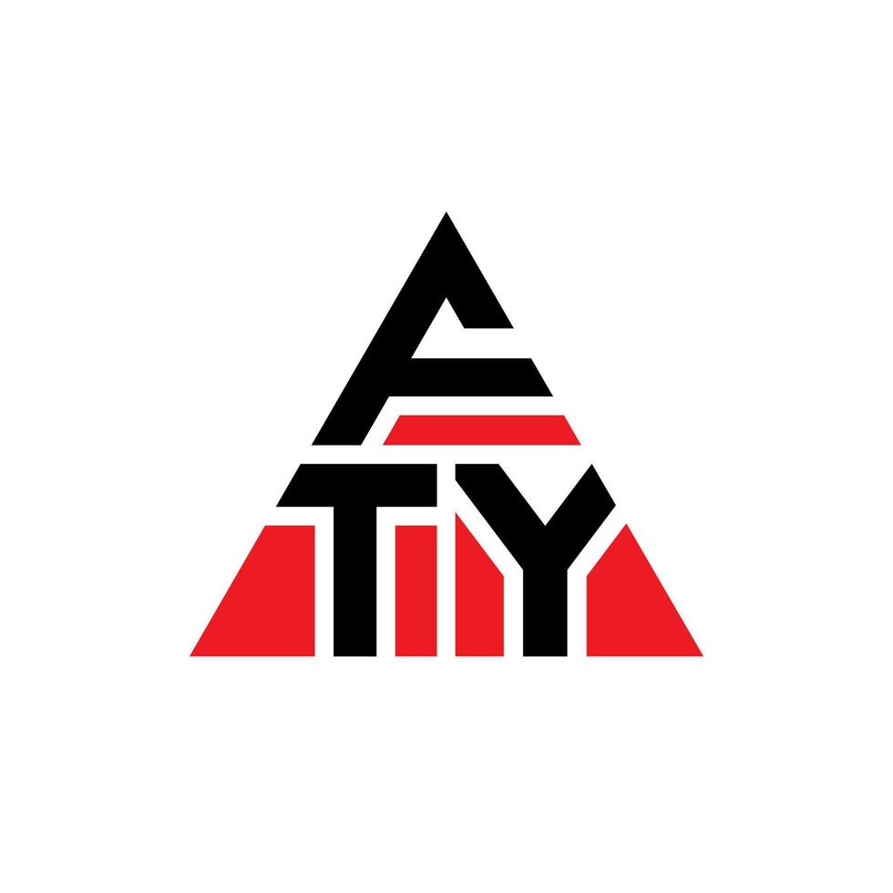 création de logo de lettre triangle fty avec forme de triangle. monogramme de conception de logo triangle fty. modèle de logo vectoriel triangle fty avec couleur rouge. fty logo triangulaire logo simple, élégant et luxueux.