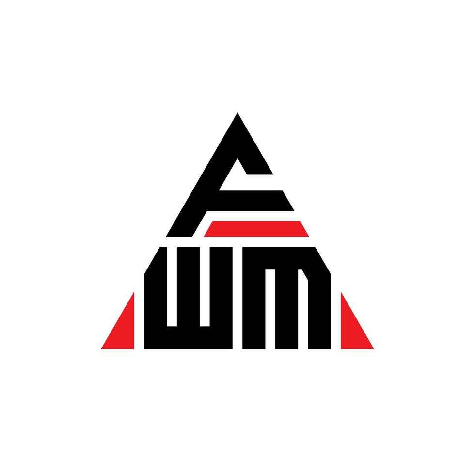 création de logo de lettre triangle fwm avec forme de triangle. monogramme de conception de logo triangle fwm. modèle de logo vectoriel triangle fwm avec couleur rouge. logo triangulaire fwm logo simple, élégant et luxueux.