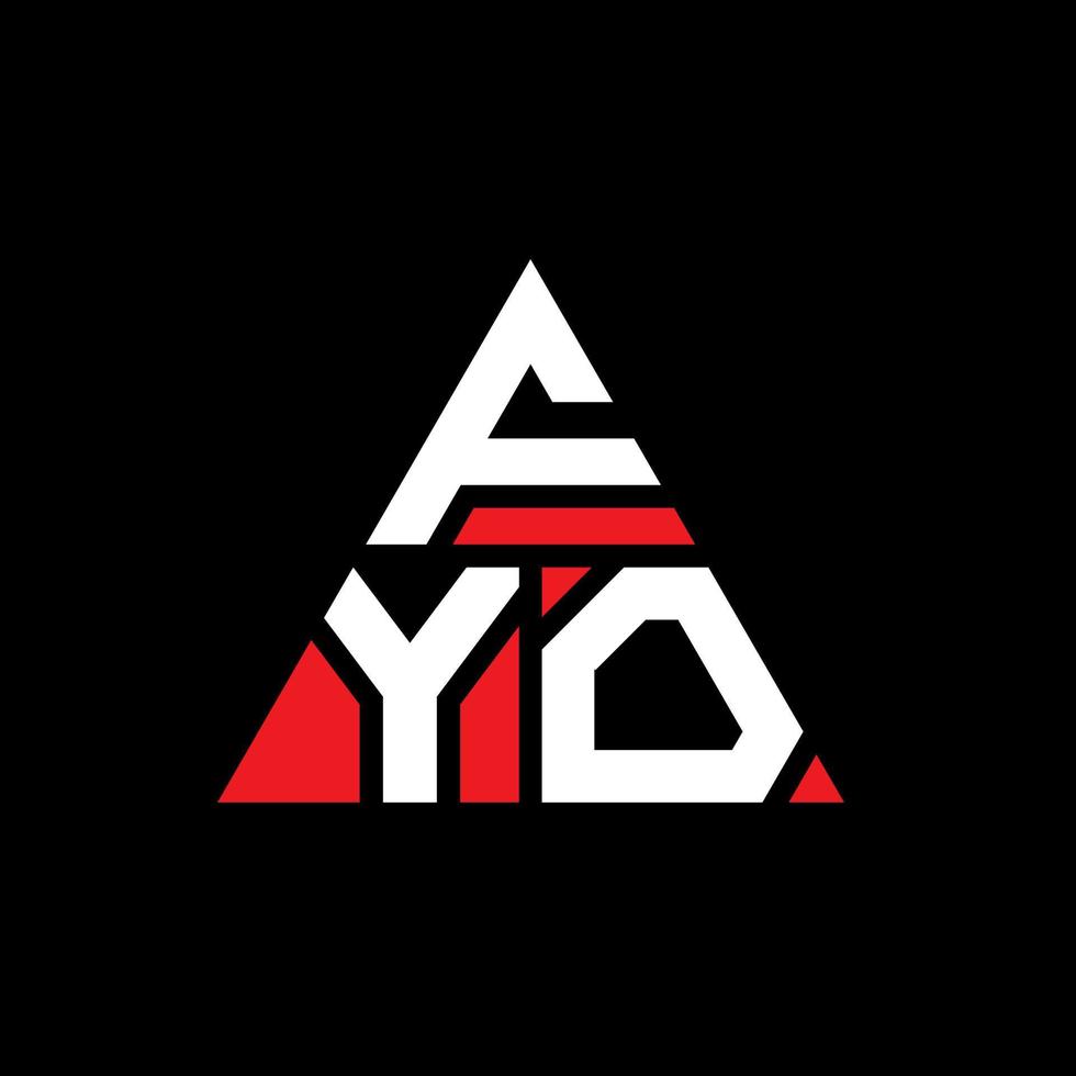 création de logo de lettre triangle fyo avec forme de triangle. monogramme de conception de logo triangle fyo. modèle de logo vectoriel triangle fyo avec couleur rouge. logo triangulaire fyo logo simple, élégant et luxueux.