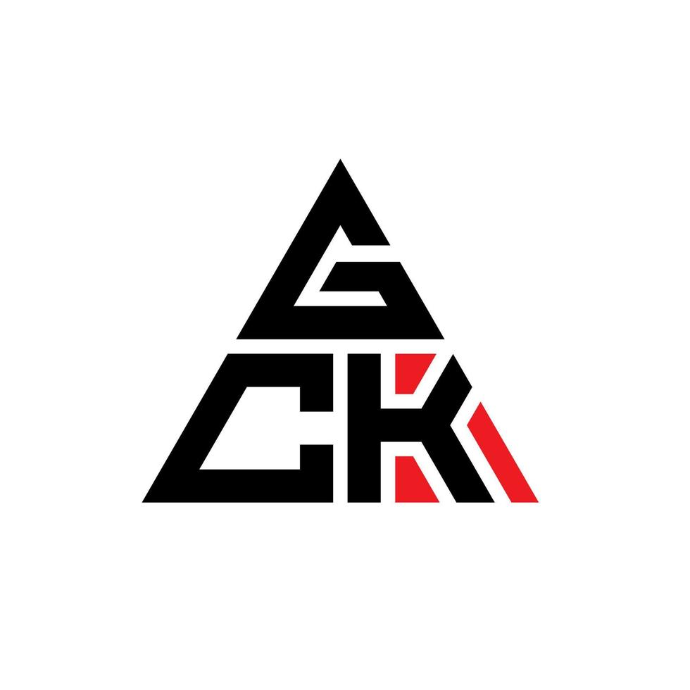 création de logo de lettre triangle gck avec forme de triangle. monogramme de conception de logo triangle gck. modèle de logo vectoriel triangle gck avec couleur rouge. logo triangulaire gck logo simple, élégant et luxueux.