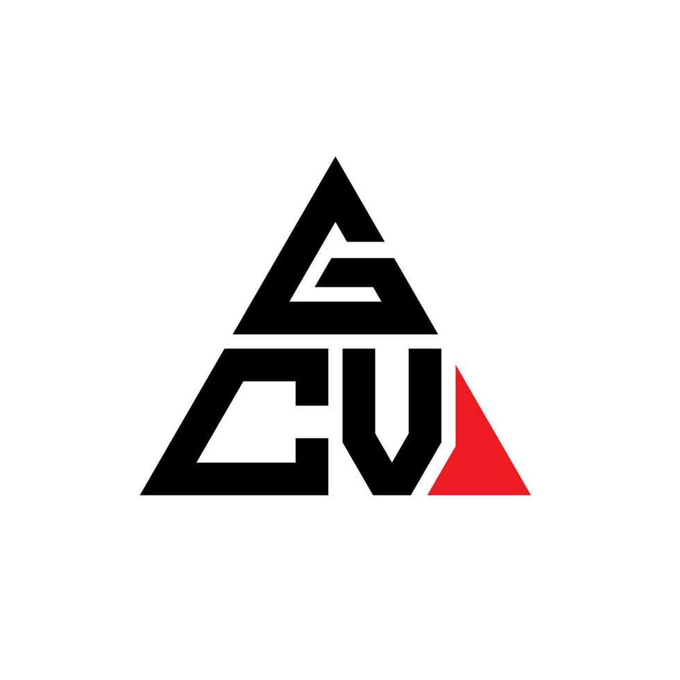 création de logo de lettre triangle gcv avec forme de triangle. monogramme de conception de logo triangle gcv. modèle de logo vectoriel triangle gcv avec couleur rouge. logo triangulaire gcv logo simple, élégant et luxueux.