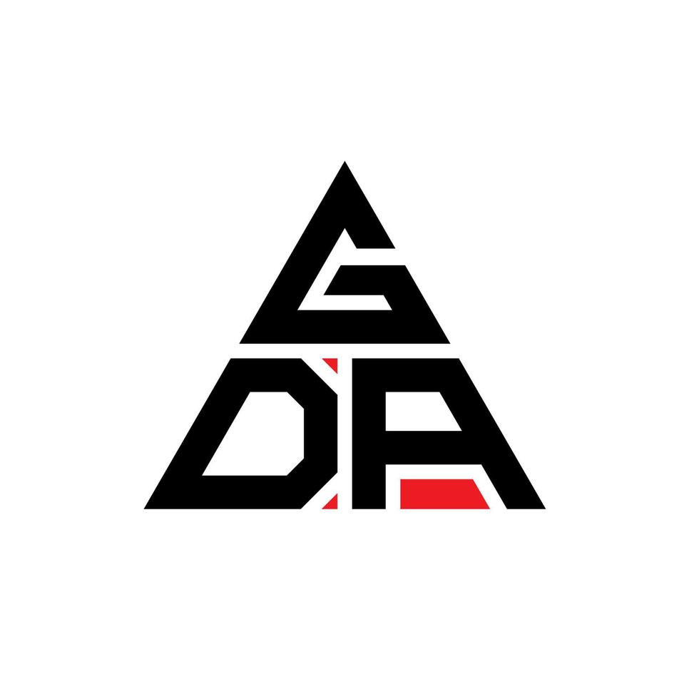 création de logo de lettre triangle gda avec forme de triangle. monogramme de conception de logo triangle gda. modèle de logo vectoriel triangle gda avec couleur rouge. logo triangulaire gda logo simple, élégant et luxueux.