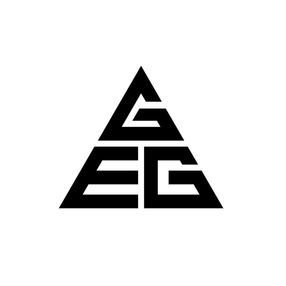 création de logo de lettre triangle geg avec forme de triangle. monogramme de conception de logo triangle geg. modèle de logo vectoriel triangle geg avec couleur rouge. logo triangulaire geg logo simple, élégant et luxueux.