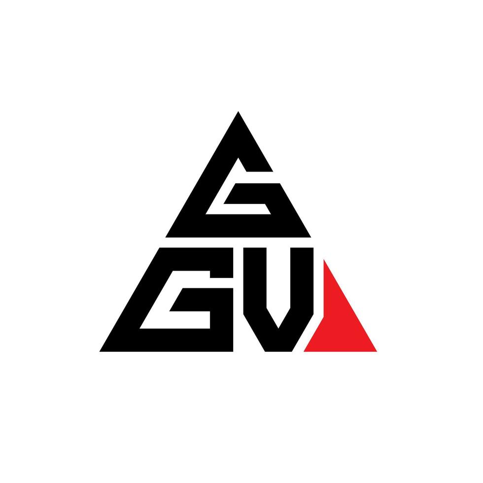 création de logo de lettre triangle ggv avec forme de triangle. monogramme de conception de logo triangle ggv. modèle de logo vectoriel triangle ggv avec couleur rouge. logo triangulaire ggv logo simple, élégant et luxueux.