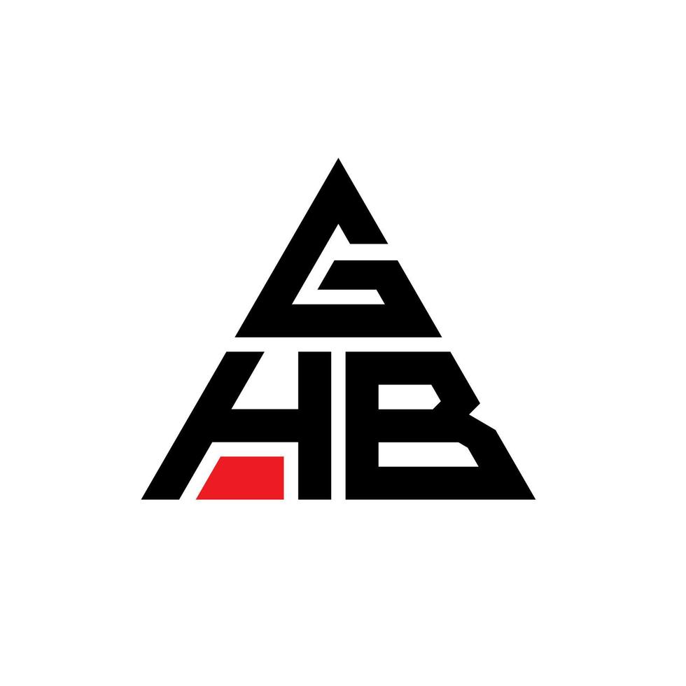 création de logo de lettre triangle ghb avec forme de triangle. monogramme de conception de logo triangle ghb. modèle de logo vectoriel triangle ghb avec couleur rouge. logo triangulaire ghb logo simple, élégant et luxueux.