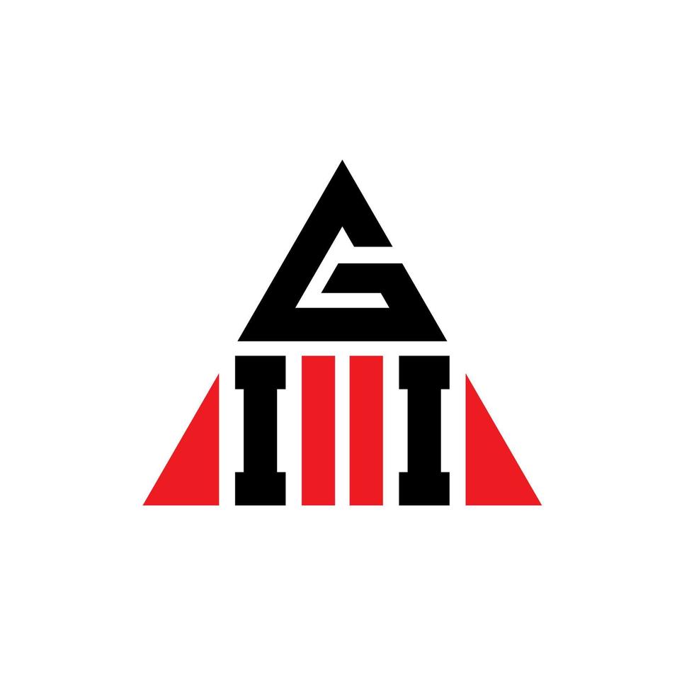 création de logo de lettre triangle gii avec forme de triangle. monogramme de conception de logo triangle gii. modèle de logo vectoriel triangle gii avec couleur rouge. logo triangulaire gii logo simple, élégant et luxueux.