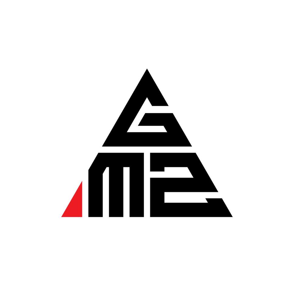 création de logo de lettre triangle gmz avec forme de triangle. monogramme de conception de logo triangle gmz. modèle de logo vectoriel triangle gmz avec couleur rouge. logo triangulaire gmz logo simple, élégant et luxueux.