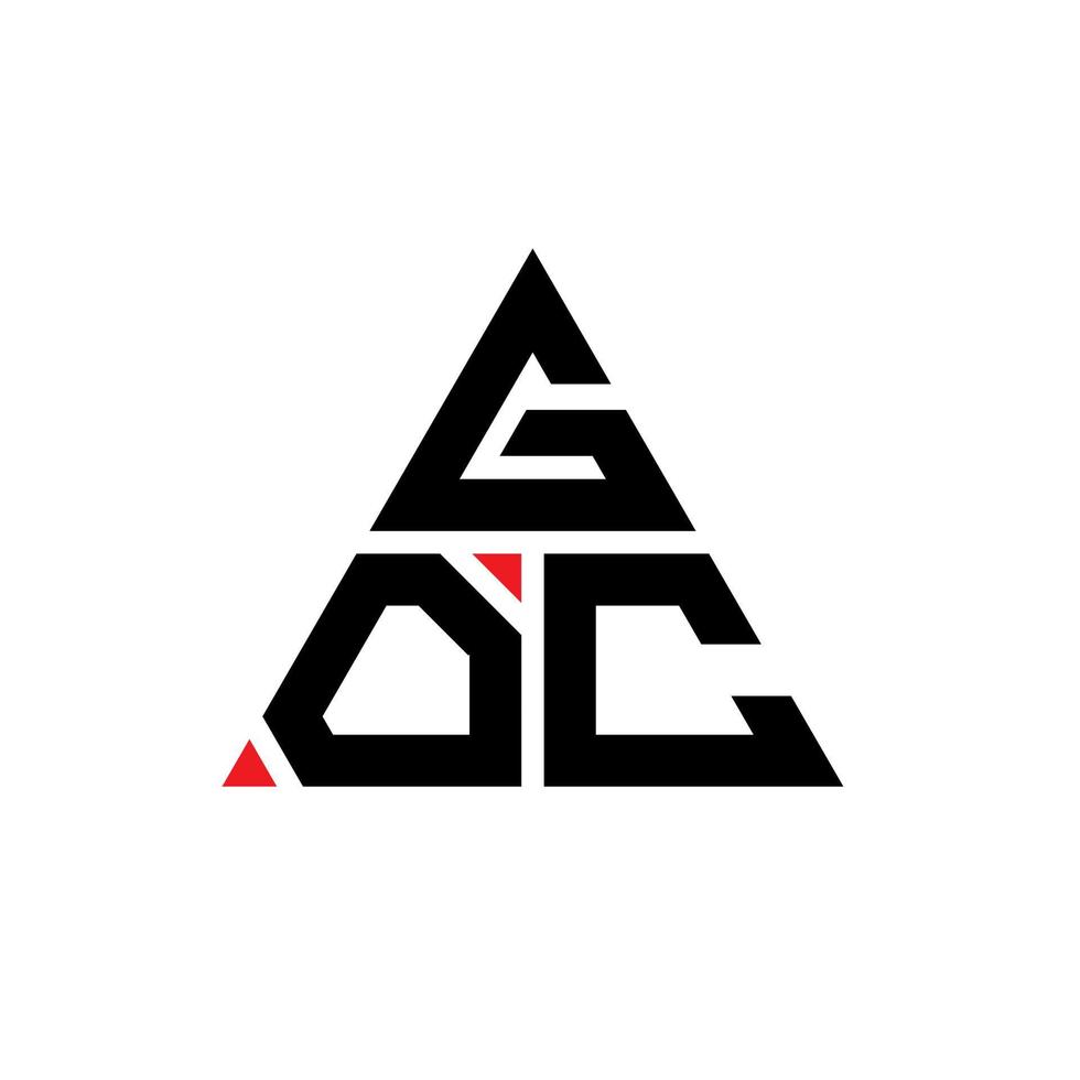 création de logo de lettre triangle goc avec forme de triangle. monogramme de conception de logo triangle goc. modèle de logo vectoriel triangle goc avec couleur rouge. goc logo triangulaire logo simple, élégant et luxueux.