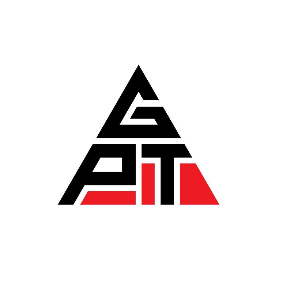 création de logo de lettre triangle gpt avec forme de triangle. monogramme de conception de logo triangle gpt. modèle de logo vectoriel triangle gpt avec couleur rouge. logo triangulaire gpt logo simple, élégant et luxueux.