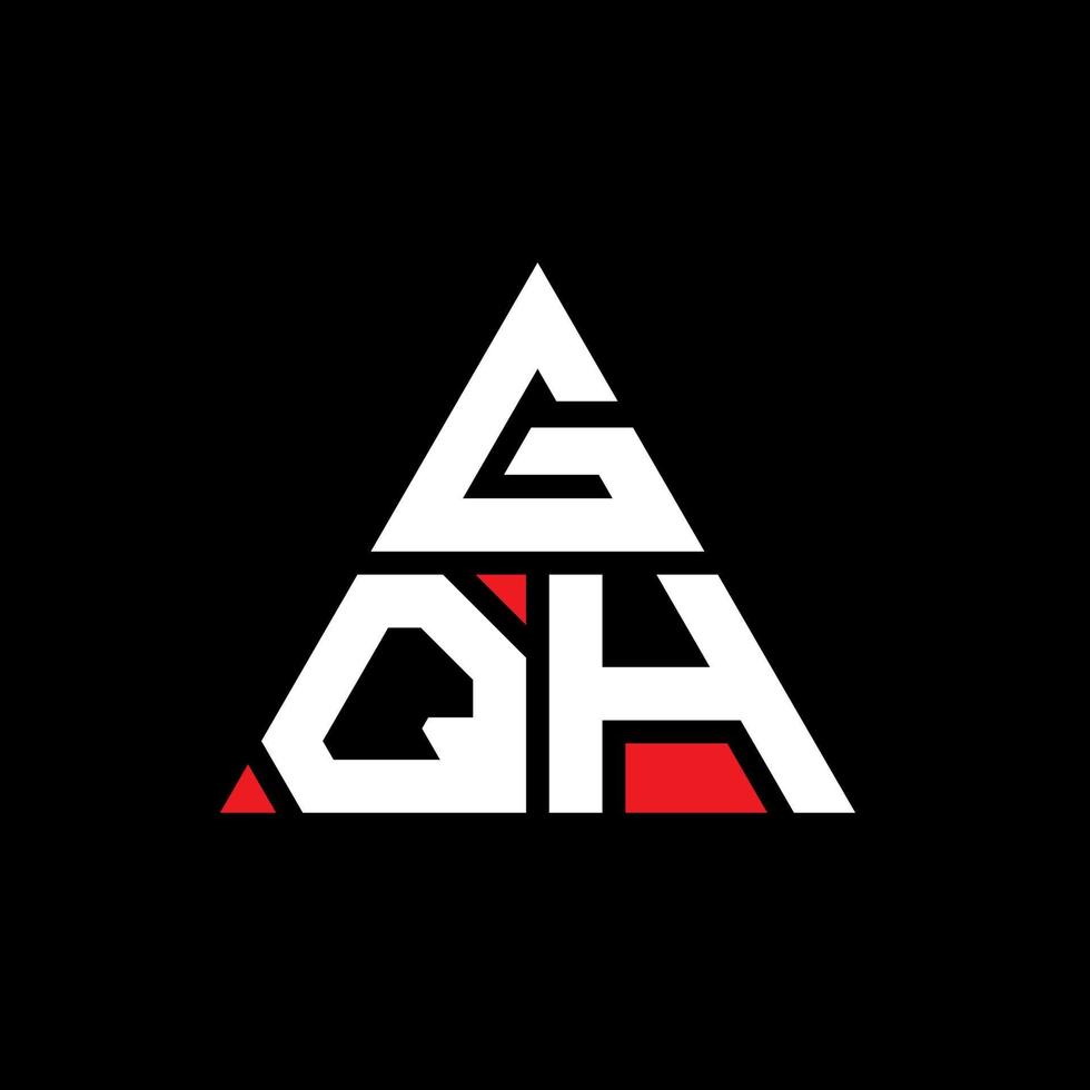 création de logo de lettre triangle gqh avec forme de triangle. monogramme de conception de logo triangle gqh. modèle de logo vectoriel triangle gqh avec couleur rouge. logo triangulaire gqh logo simple, élégant et luxueux.
