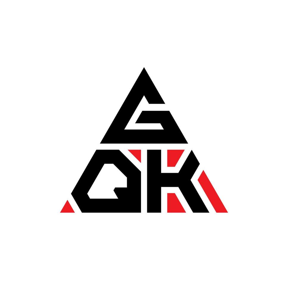 création de logo de lettre triangle gqk avec forme de triangle. monogramme de conception de logo triangle gqk. modèle de logo vectoriel triangle gqk avec couleur rouge. logo triangulaire gqk logo simple, élégant et luxueux.