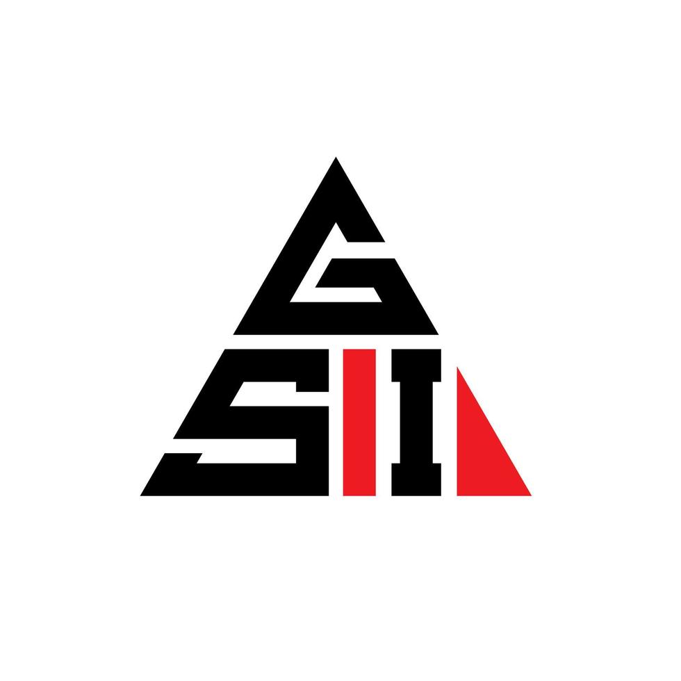 création de logo de lettre triangle gsi avec forme de triangle. monogramme de conception de logo triangle gsi. modèle de logo vectoriel triangle gsi avec couleur rouge. logo triangulaire gsi logo simple, élégant et luxueux.