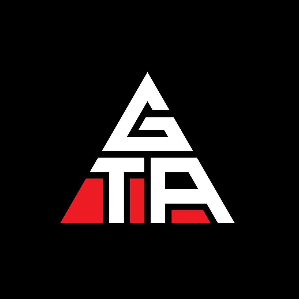 création de logo de lettre triangle gta avec forme de triangle. monogramme de conception de logo triangle gta. modèle de logo vectoriel triangle gta avec couleur rouge. logo triangulaire gta logo simple, élégant et luxueux.