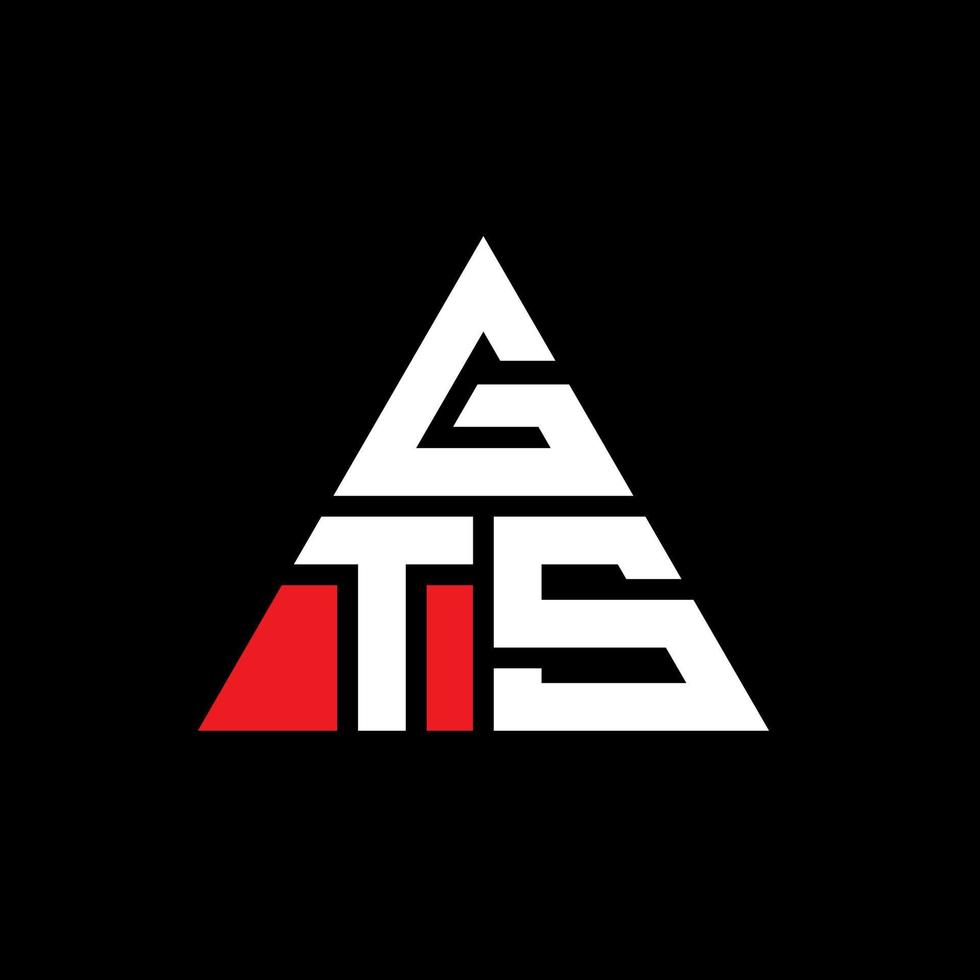 création de logo de lettre de triangle gts avec forme de triangle. monogramme de conception de logo triangle gts. modèle de logo vectoriel triangle gts avec couleur rouge. logo triangulaire gts logo simple, élégant et luxueux.