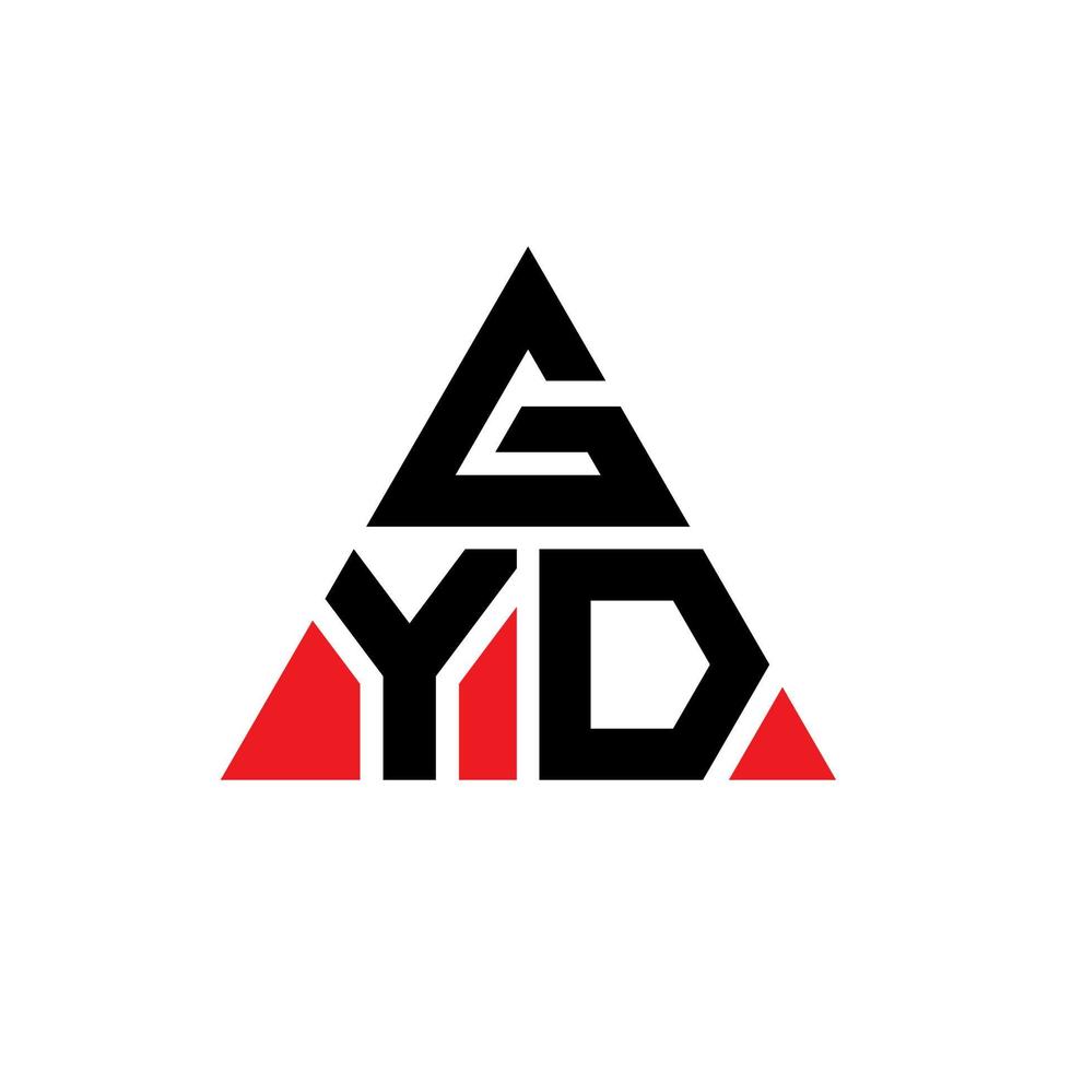création de logo de lettre triangle gyd avec forme de triangle. monogramme de conception de logo triangle gyd. modèle de logo vectoriel triangle gyd avec couleur rouge. logo triangulaire gyd logo simple, élégant et luxueux.