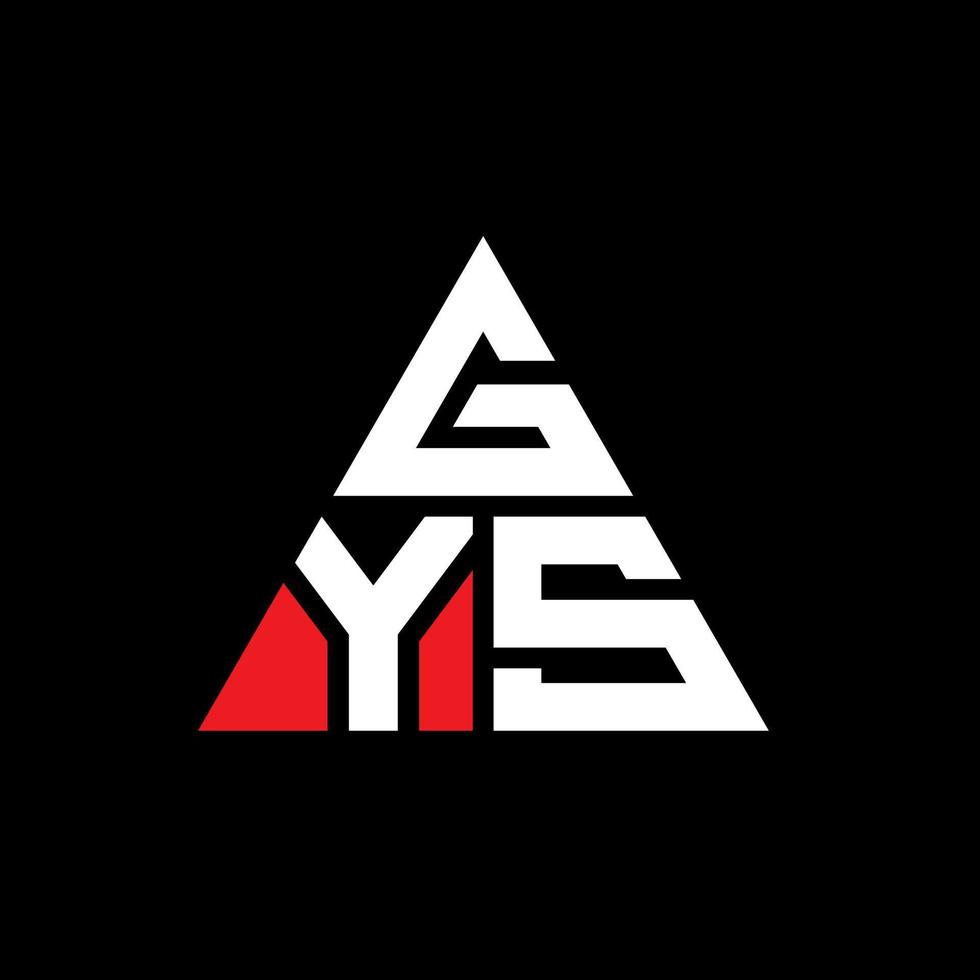 création de logo de lettre triangle gys avec forme de triangle. monogramme de conception de logo triangle gys. modèle de logo vectoriel triangle gys avec couleur rouge. logo triangulaire gys logo simple, élégant et luxueux.