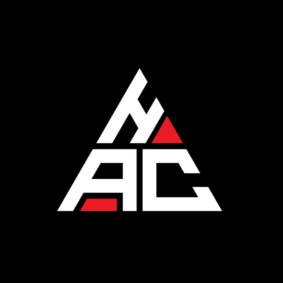 création de logo de lettre triangle hac avec forme de triangle. monogramme de conception de logo triangle hac. modèle de logo vectoriel triangle hac avec couleur rouge. logo triangulaire hac logo simple, élégant et luxueux.