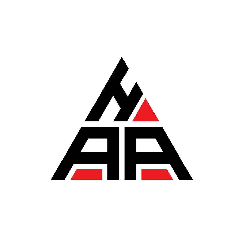 création de logo de lettre triangle haa avec forme de triangle. monogramme de conception de logo haa triangle. modèle de logo vectoriel triangle haa avec couleur rouge. haa logo triangulaire logo simple, élégant et luxueux.