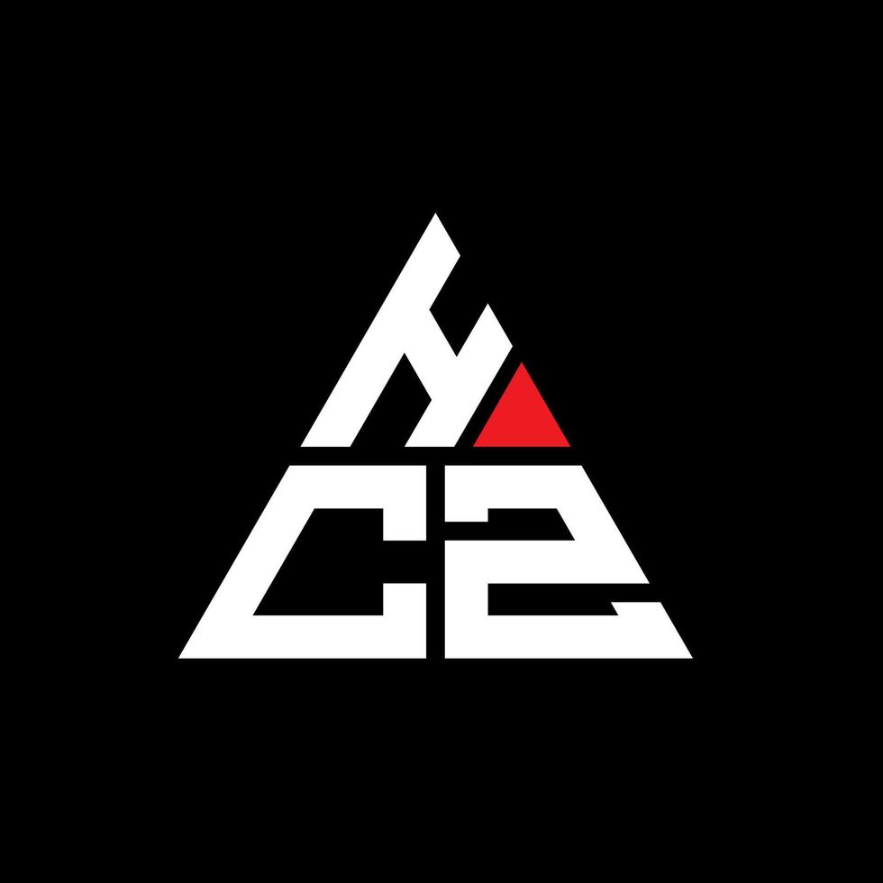 création de logo de lettre triangle hcz avec forme de triangle. monogramme de conception de logo triangle hcz. modèle de logo vectoriel triangle hcz avec couleur rouge. logo triangulaire hcz logo simple, élégant et luxueux.