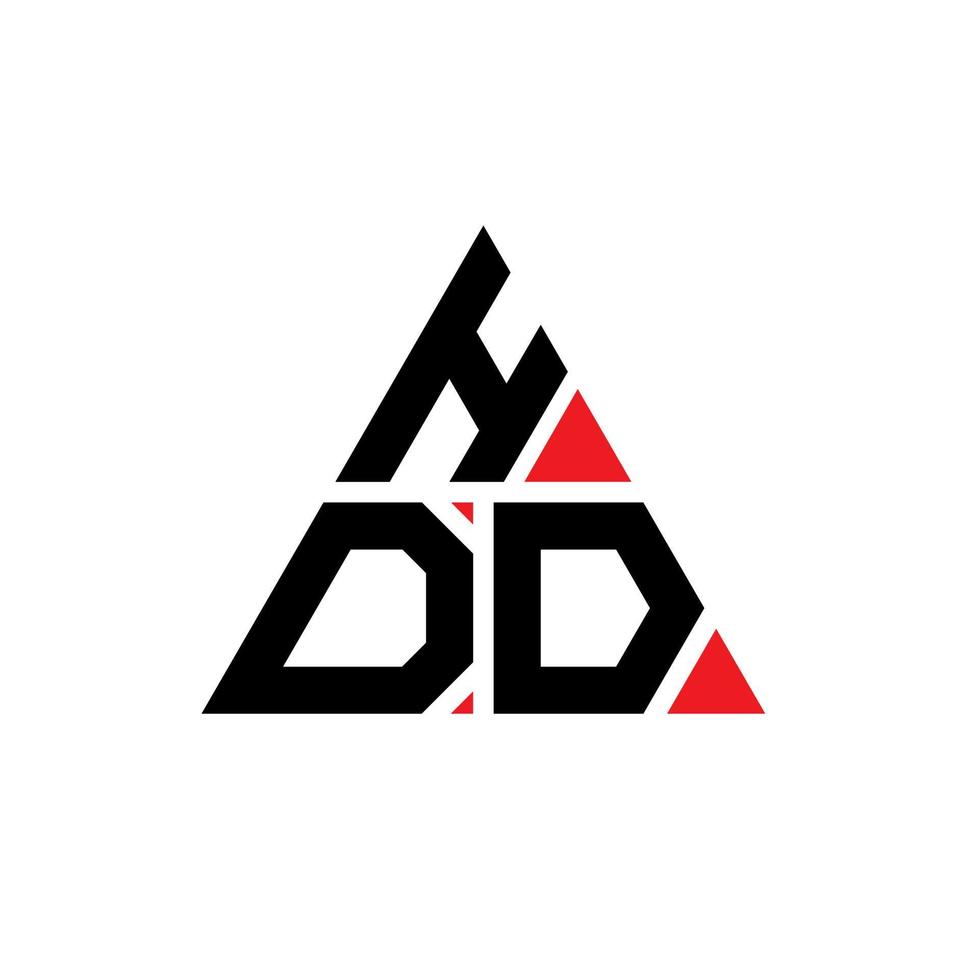 création de logo de lettre triangle hdd avec forme de triangle. monogramme de conception de logo triangle hdd. modèle de logo vectoriel triangle hdd avec couleur rouge. logo triangulaire hdd logo simple, élégant et luxueux.