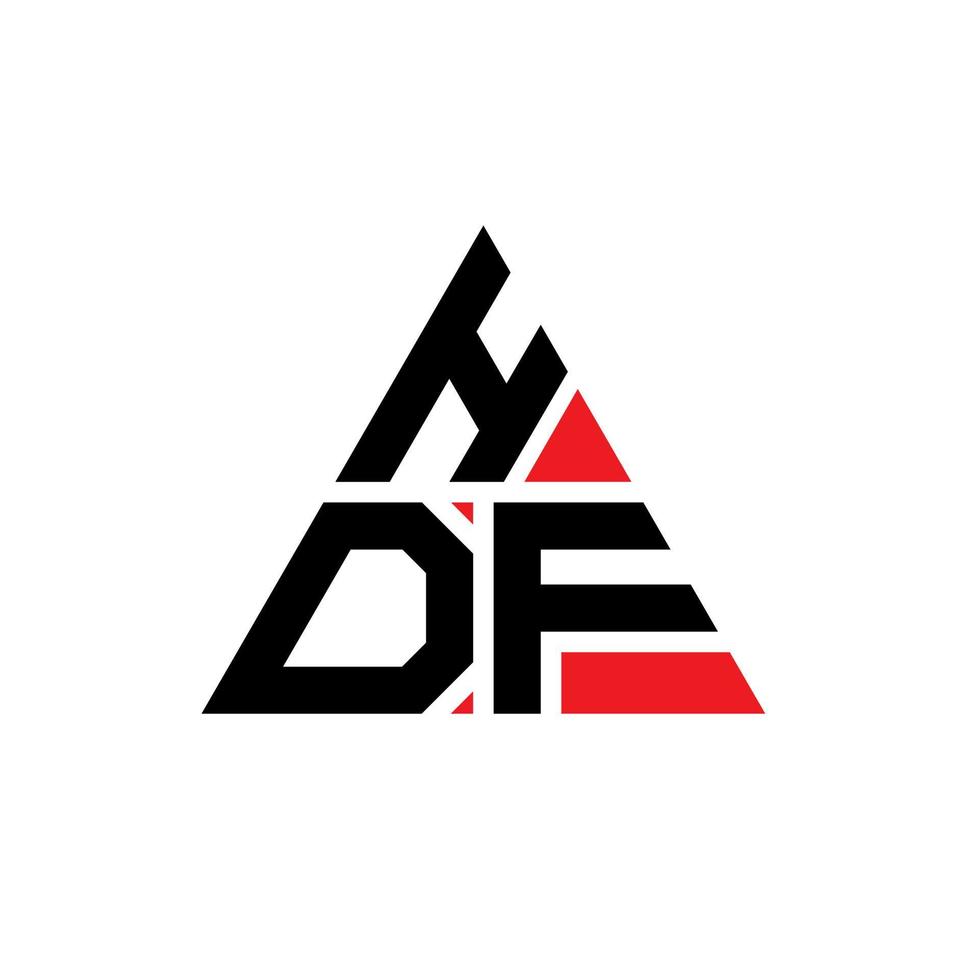 création de logo de lettre triangle hdf avec forme de triangle. monogramme de conception de logo triangle hdf. modèle de logo vectoriel triangle hdf avec couleur rouge. logo triangulaire hdf logo simple, élégant et luxueux.