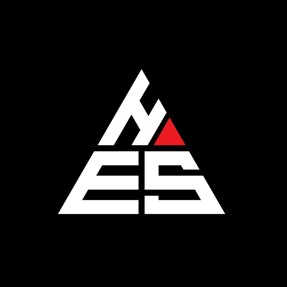 création de logo de lettre triangle hes avec forme de triangle. monogramme de conception de logo triangle hes. hes modèle de logo vectoriel triangle avec la couleur rouge. hes logo triangulaire logo simple, élégant et luxueux.