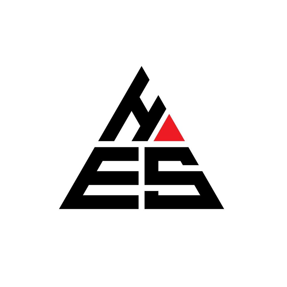 création de logo de lettre triangle hes avec forme de triangle. monogramme de conception de logo triangle hes. hes modèle de logo vectoriel triangle avec la couleur rouge. hes logo triangulaire logo simple, élégant et luxueux.