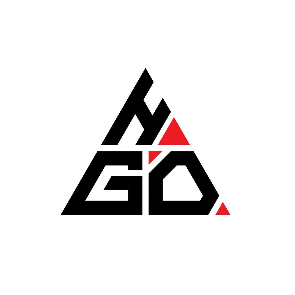 création de logo de lettre de triangle hgo avec forme de triangle. monogramme de conception de logo triangle hgo. modèle de logo vectoriel triangle hgo avec couleur rouge. logo triangulaire hgo logo simple, élégant et luxueux.