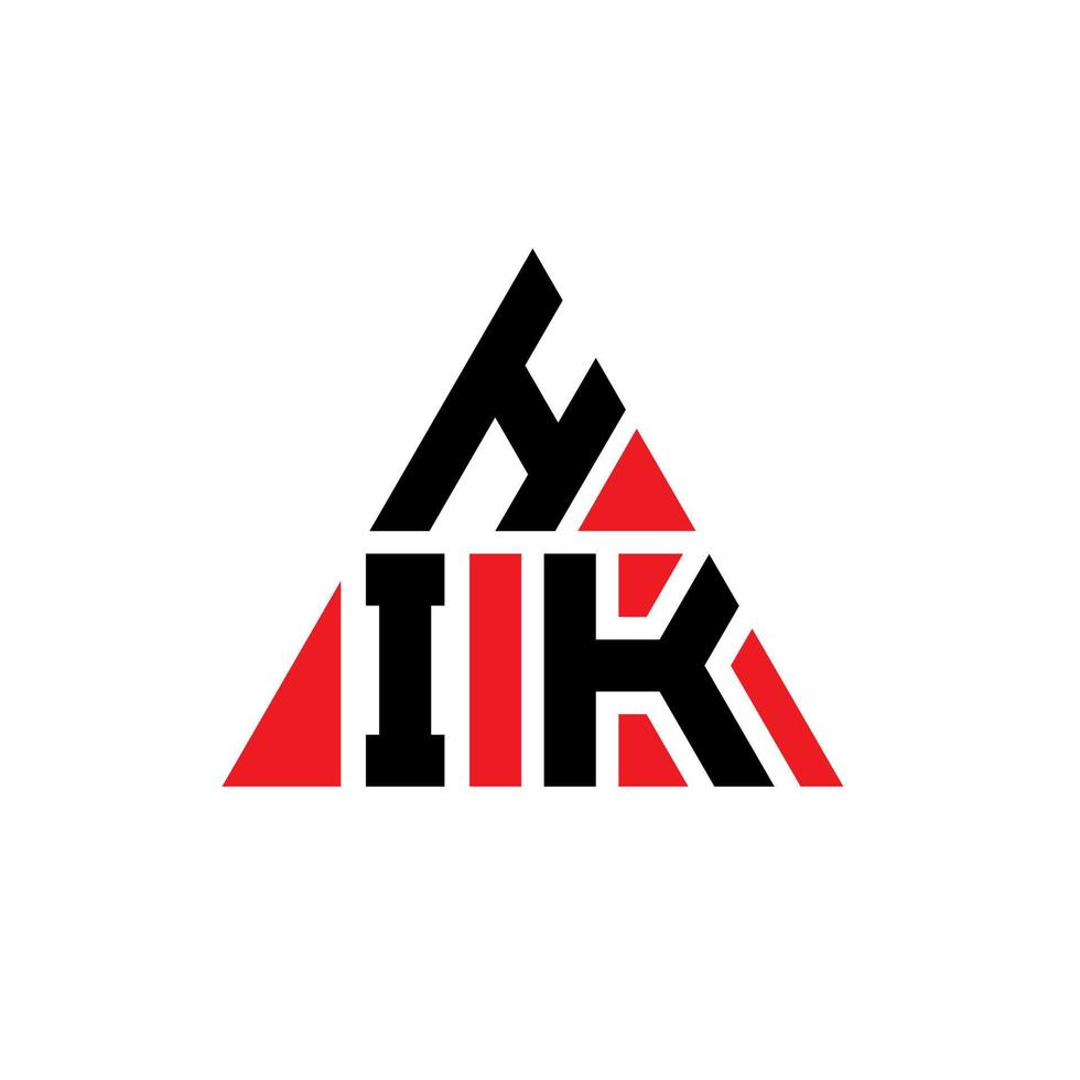 création de logo de lettre triangle hik avec forme de triangle. monogramme de conception de logo triangle hik. modèle de logo vectoriel triangle hik avec couleur rouge. logo triangulaire hik logo simple, élégant et luxueux.