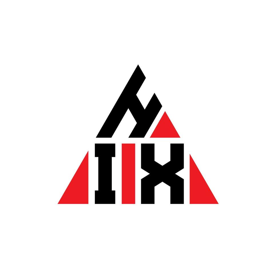 création de logo de lettre triangle hix avec forme de triangle. monogramme de conception de logo triangle hix. modèle de logo vectoriel triangle hix avec couleur rouge. hix logo triangulaire logo simple, élégant et luxueux.