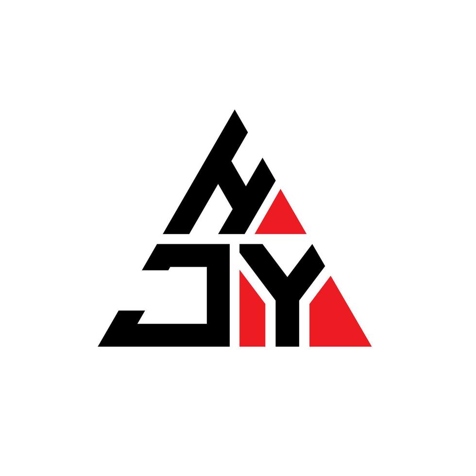 création de logo de lettre de triangle hjy avec forme de triangle. monogramme de conception de logo hjy triangle. modèle de logo vectoriel triangle hjy avec couleur rouge. hjy logo triangulaire logo simple, élégant et luxueux.