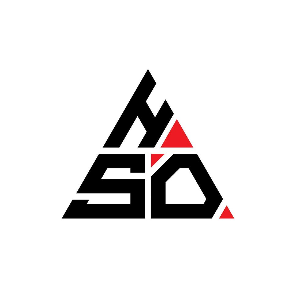 création de logo de lettre de triangle hso avec forme de triangle. monogramme de conception de logo triangle hso. modèle de logo vectoriel triangle hso avec couleur rouge. logo triangulaire hso logo simple, élégant et luxueux.