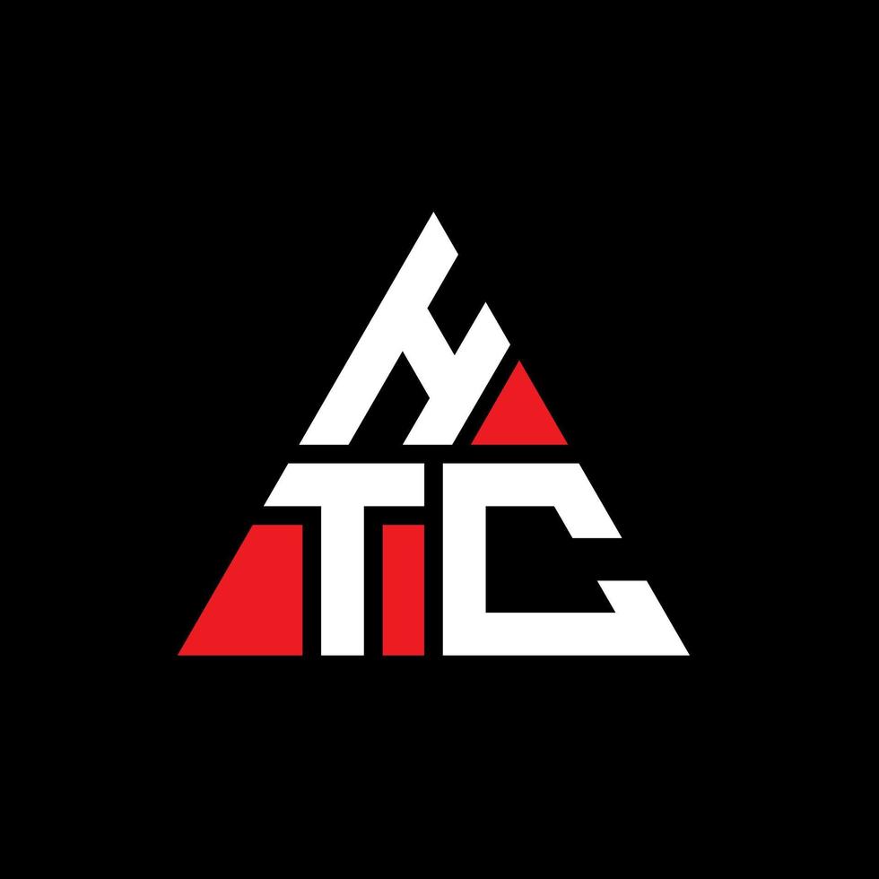 création de logo de lettre triangle htc avec forme de triangle. monogramme de conception de logo htc triangle. modèle de logo vectoriel triangle htc avec couleur rouge. logo triangulaire htc logo simple, élégant et luxueux.