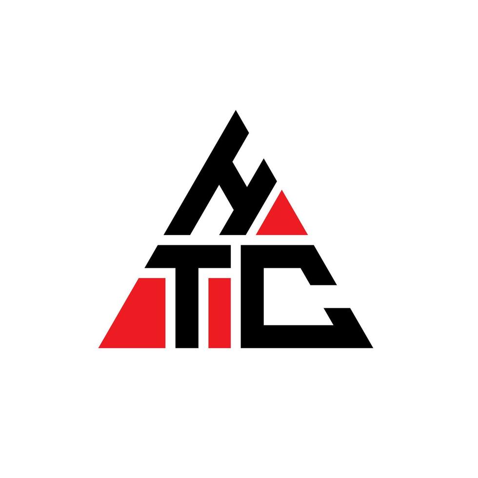 création de logo de lettre triangle htc avec forme de triangle. monogramme de conception de logo htc triangle. modèle de logo vectoriel triangle htc avec couleur rouge. logo triangulaire htc logo simple, élégant et luxueux.
