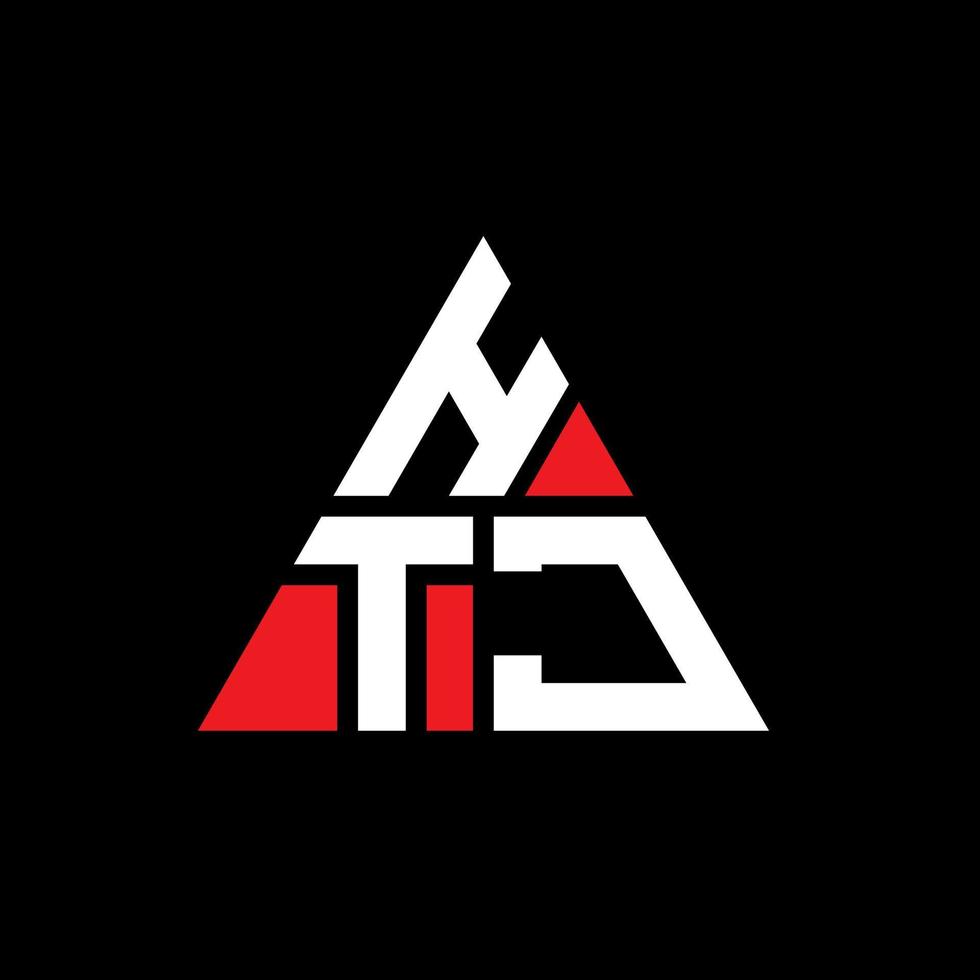 création de logo de lettre triangle htj avec forme de triangle. monogramme de conception de logo triangle htj. modèle de logo vectoriel triangle htj avec couleur rouge. htj logo triangulaire logo simple, élégant et luxueux.