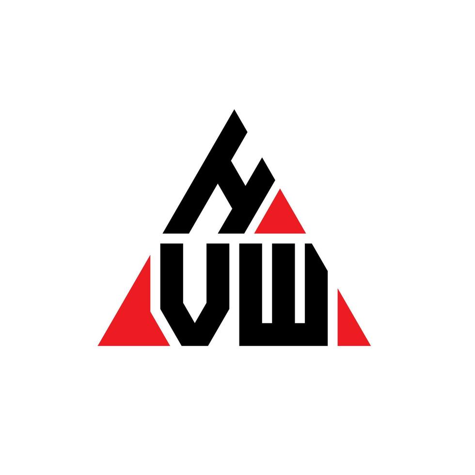 création de logo de lettre triangle hvw avec forme de triangle. monogramme de conception de logo triangle hvw. modèle de logo vectoriel triangle hvw avec couleur rouge. logo triangulaire hvw logo simple, élégant et luxueux.