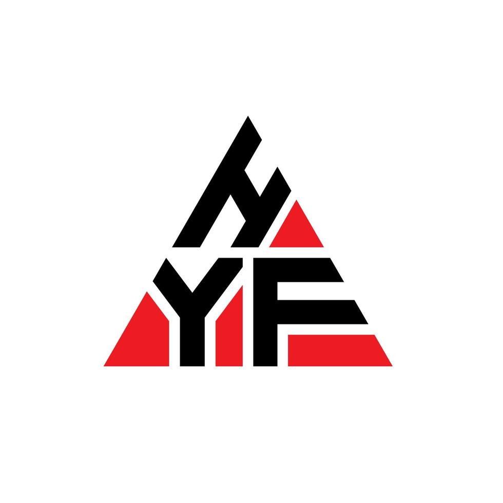 création de logo de lettre triangle hyf avec forme de triangle. monogramme de conception de logo triangle hyf. modèle de logo vectoriel triangle hyf avec couleur rouge. logo triangulaire hyf logo simple, élégant et luxueux.