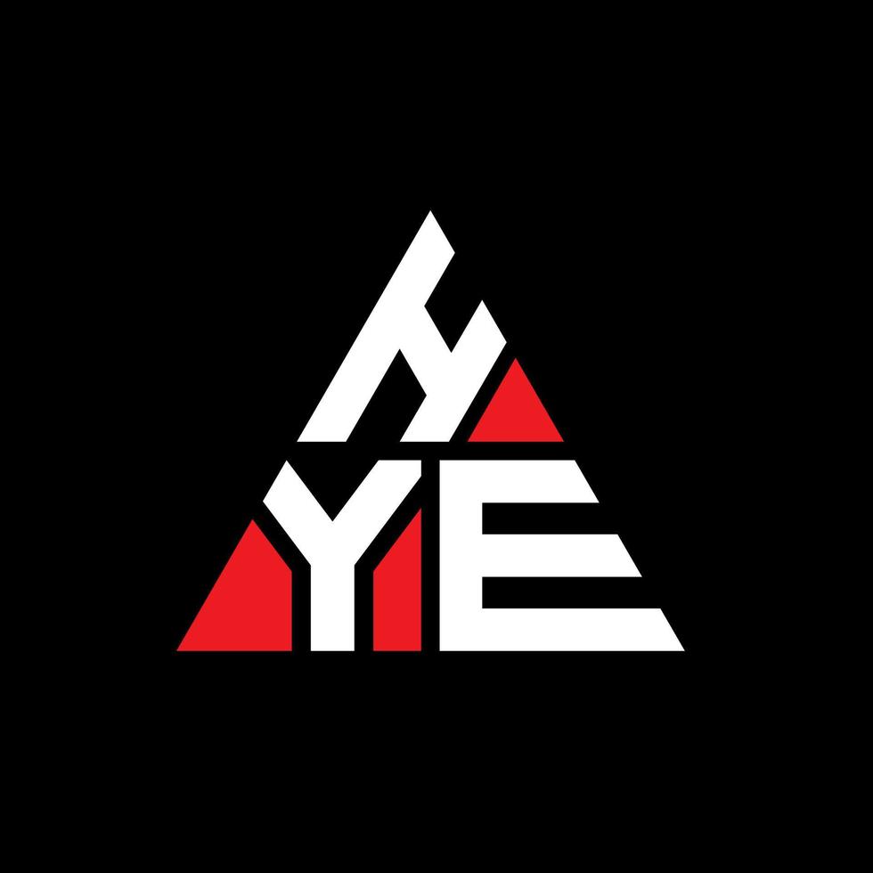 création de logo de lettre triangle hye avec forme de triangle. monogramme de conception de logo triangle hye. modèle de logo vectoriel triangle hye avec couleur rouge. logo triangulaire hye logo simple, élégant et luxueux.