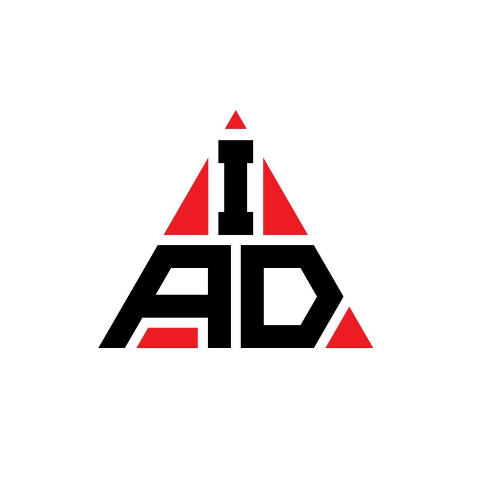 création de logo de lettre triangle iad avec forme de triangle. monogramme de conception de logo triangle iad. modèle de logo vectoriel triangle iad avec couleur rouge. logo triangulaire iad logo simple, élégant et luxueux.