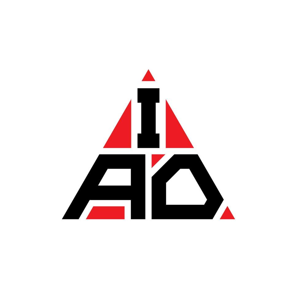 création de logo de lettre triangle iao avec forme de triangle. monogramme de conception de logo triangle iao. modèle de logo vectoriel triangle iao avec couleur rouge. logo triangulaire iao logo simple, élégant et luxueux.
