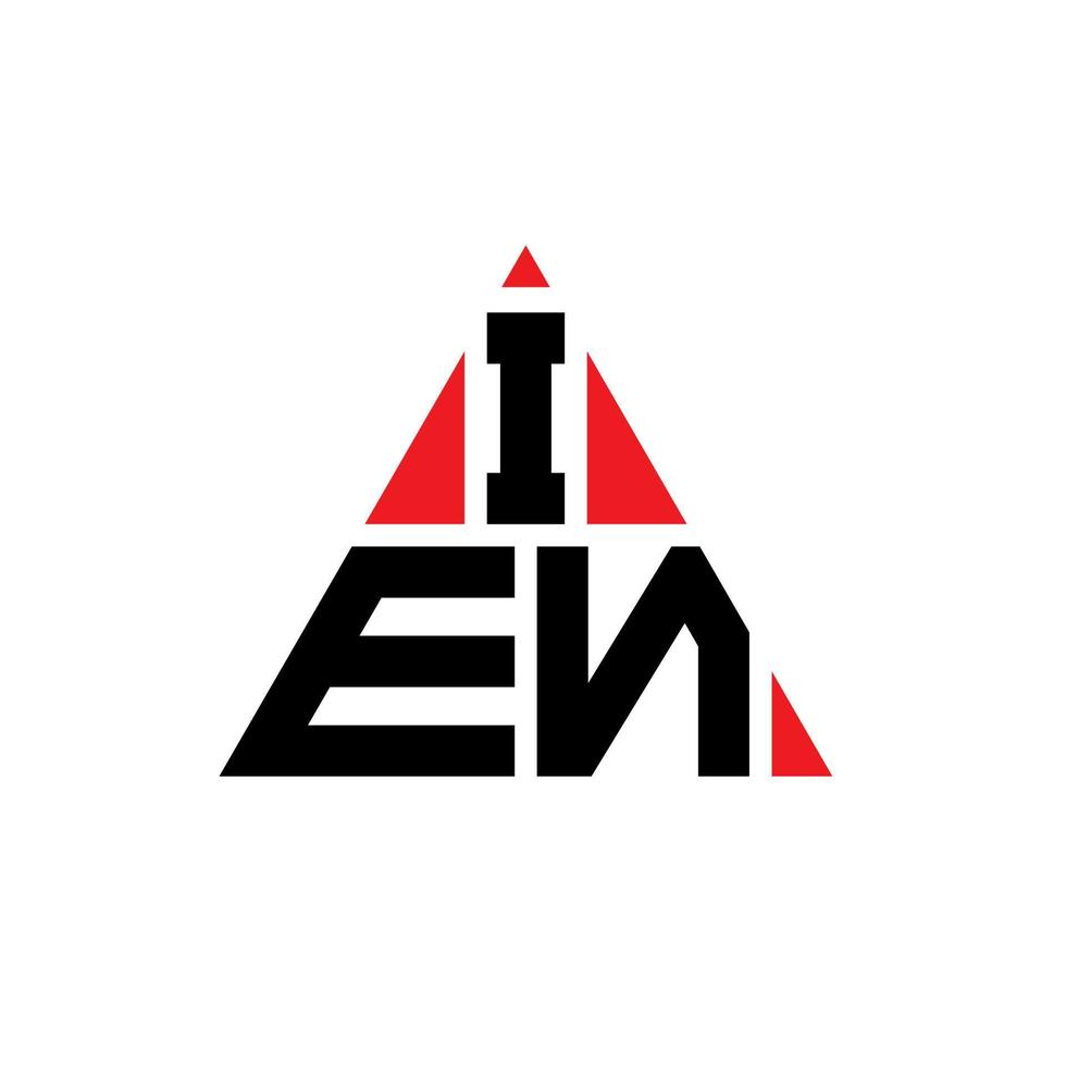 création de logo de lettre triangle ien avec forme de triangle. monogramme de conception de logo triangle ien. modèle de logo vectoriel triangle ien avec couleur rouge. ien logo triangulaire logo simple, élégant et luxueux.