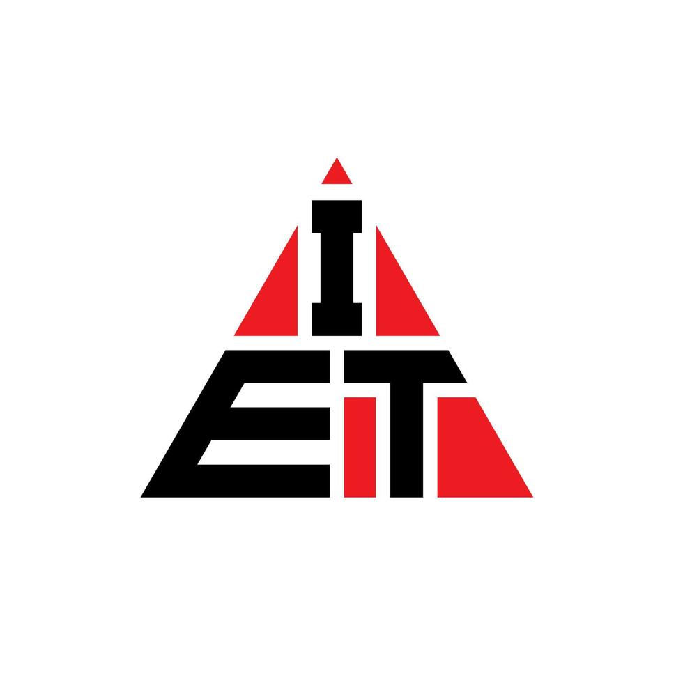 création de logo de lettre triangle iet avec forme de triangle. monogramme de conception de logo triangle iet. modèle de logo vectoriel triangle iet avec couleur rouge. iet logo triangulaire logo simple, élégant et luxueux.