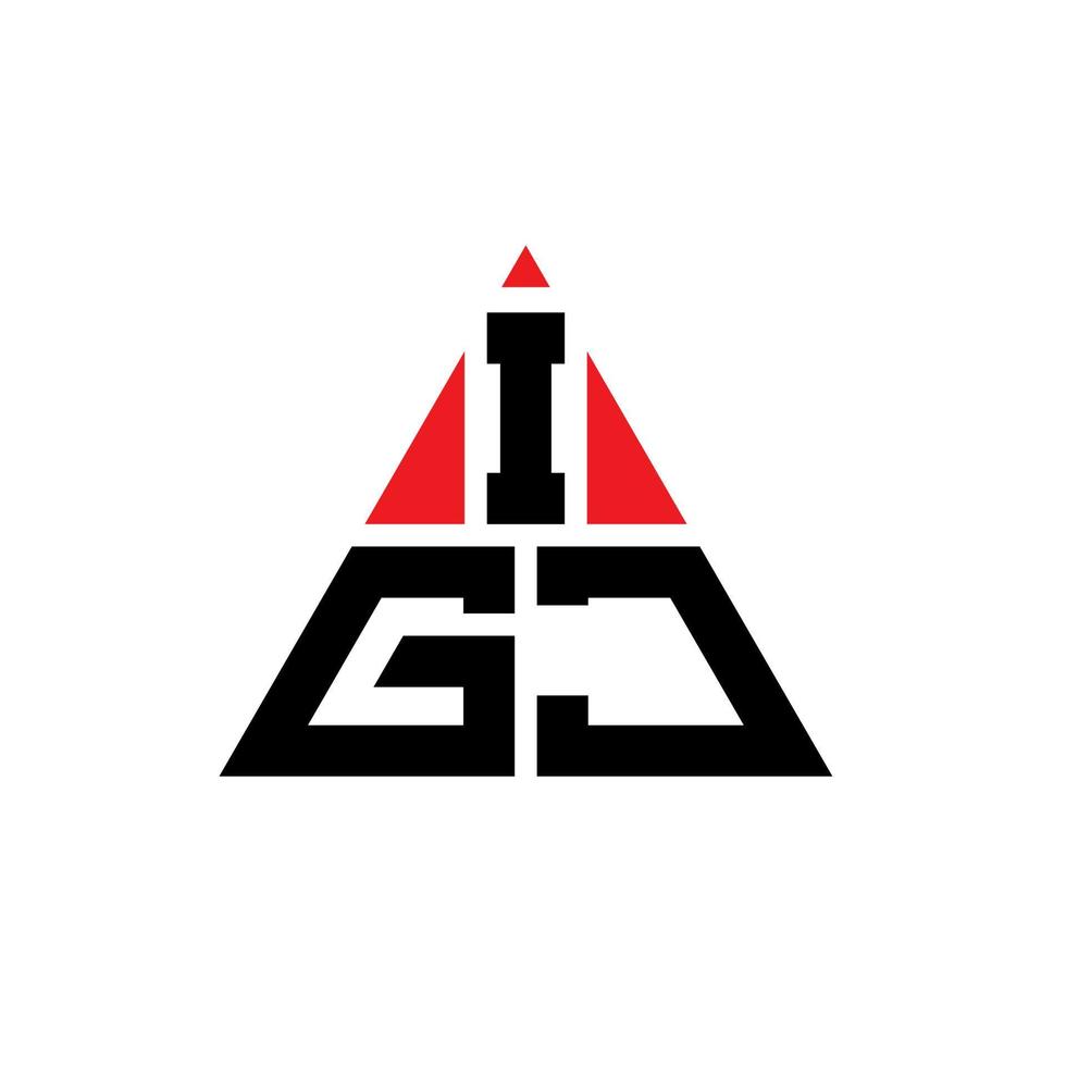 création de logo de lettre triangle igj avec forme de triangle. monogramme de conception de logo triangle igj. modèle de logo vectoriel triangle igj avec couleur rouge. logo triangulaire igj logo simple, élégant et luxueux.