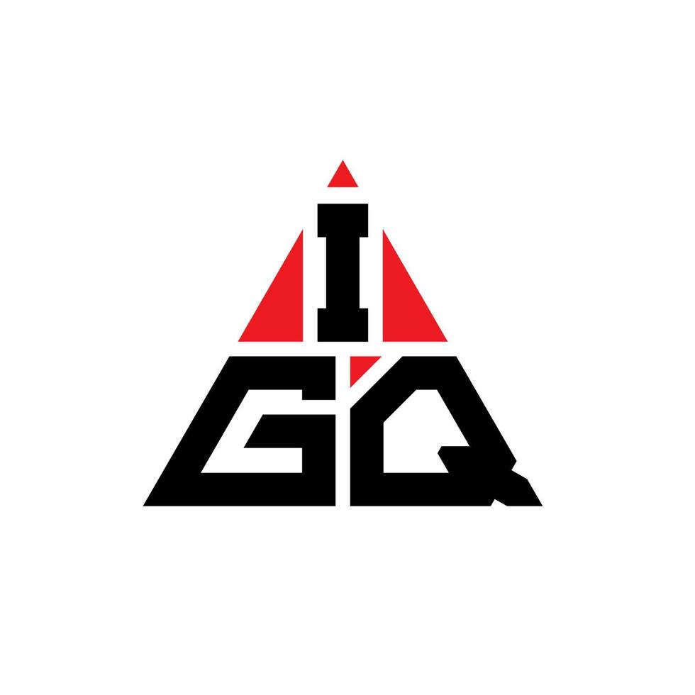 création de logo de lettre triangle igq avec forme de triangle. monogramme de conception de logo triangle igq. modèle de logo vectoriel triangle igq avec couleur rouge. logo triangulaire igq logo simple, élégant et luxueux.