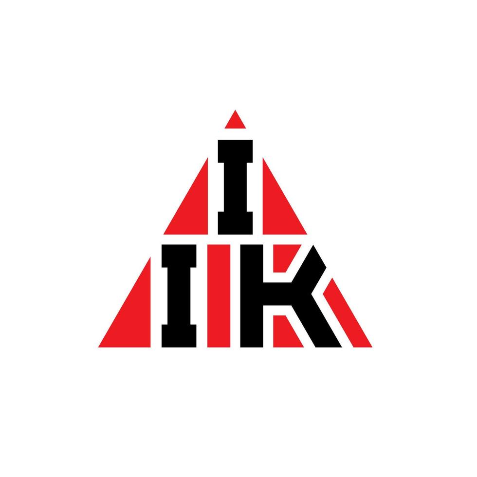 création de logo de lettre triangle iik avec forme de triangle. monogramme de conception de logo triangle iik. modèle de logo vectoriel triangle iik avec couleur rouge. iik logo triangulaire logo simple, élégant et luxueux.